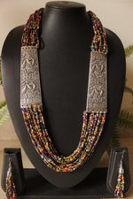 Load image into Gallery viewer, Multi-Color Beaded Multi Layered Necklace Set with Metal Detailing
