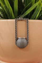 Kalash Motif Oxidised Finish Brass Dangler Earrings