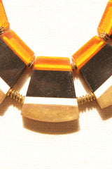 Handmade Wooden Necklace with Chain Closure