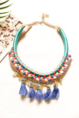 Braided Fabric Threads Handmade Boho Necklace