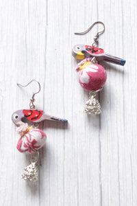 3 Layer Fabric Beads Hand-Painted Bird Motifs Necklace Set