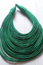 Load image into Gallery viewer, Bottle Green Handmade Silk Threads Multi-Layer Statement African Choker Necklace
