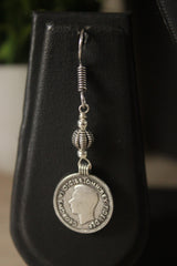 2 Layer Red Beads and Vintage Stamped Metal Coins Braided Necklace Set