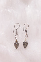 Tear Drop Shaped Silver Metal Charms Braided in Red Thread Necklace Set