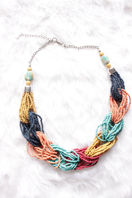 Multi Layer Beaded Vibrant Choker Necklace
