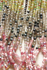 Multi-Color Glass Beads Hand Braided Long Multi-Layer Choker Necklace