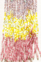 Multi-Color Glass Beads Hand Braided Long Multi-Layer Choker Necklace