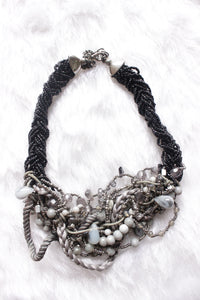 Hand Beaded Beads and Threads Choker Necklace