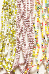 Multi-Color Glass and Acrylic Beads Hand Braided Long Multi-Layer Choker Necklace