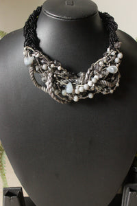 Hand Beaded Beads and Threads Choker Necklace