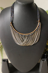 Hasli Style Long Necklace with Metal Chains and Beads
