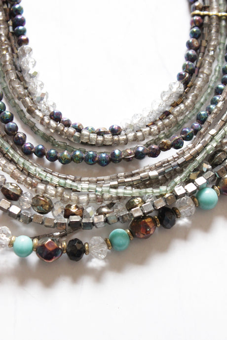 Multi-Layer Multi-Color Glass Beads Necklace