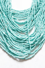 Multi-Layer Blue Hand Braided Beads Necklace