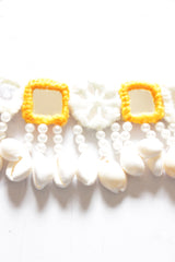 Mirror Work Hand Woven Threads Shell Work Choker Necklace
