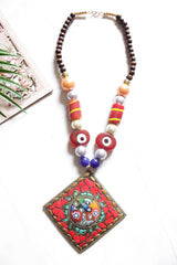 Tibetan Pendant Red Evil Eye Handmade Necklace
