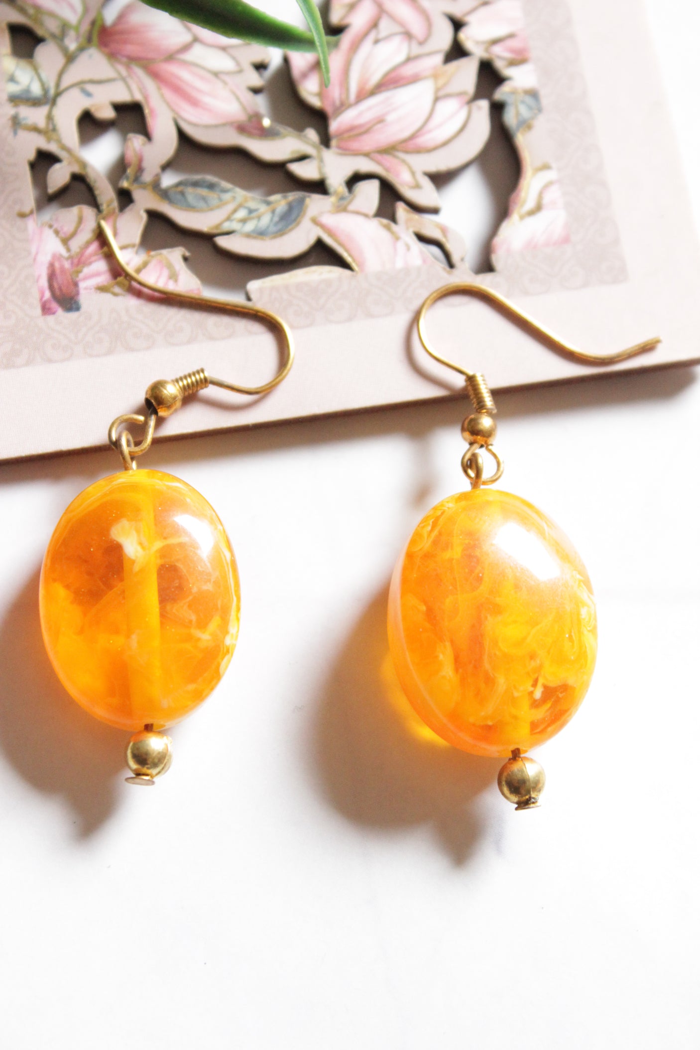 Yellow Shaded Acrylic Beads Handmade Necklace Set