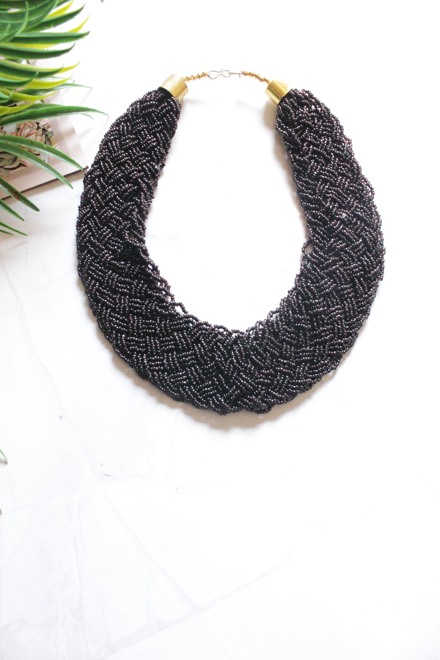 Black Beaded Handmade Necklace