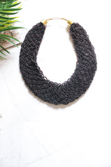 Black Beaded Handmade Necklace