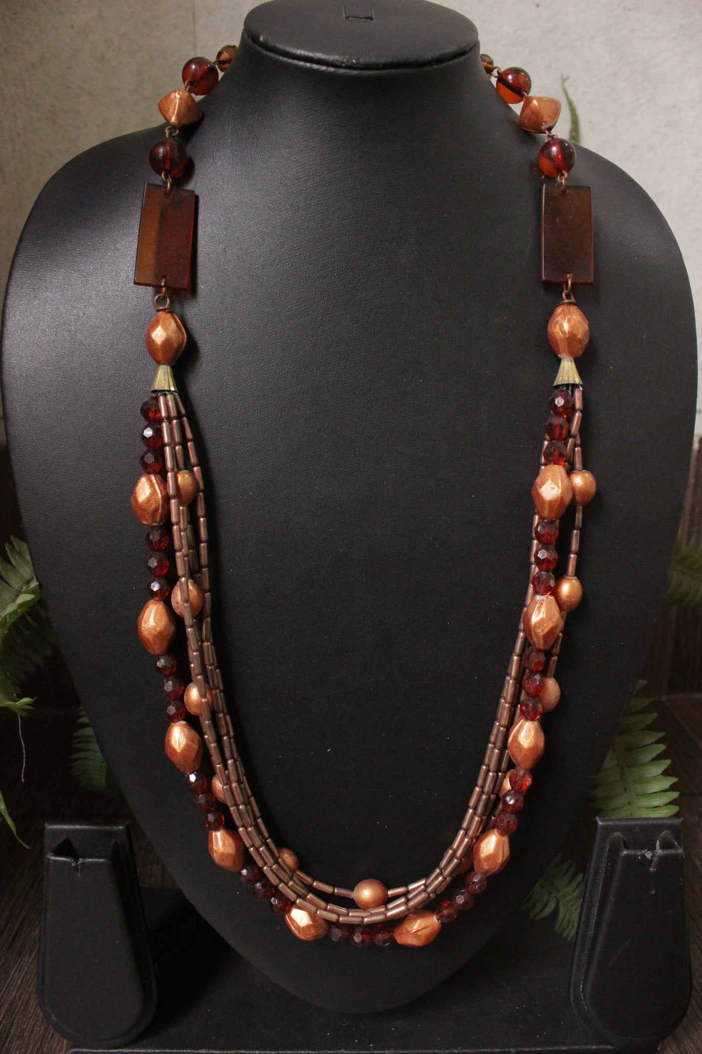 Multi-Layer Acrylic and Glass Beads Handmade Necklace