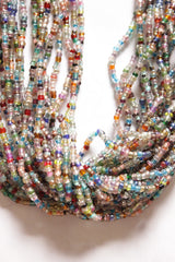 Multi-Color Muted Multi-Layer Hand Braided Necklace with Button Closure