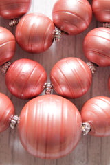 Copper and Pink Spherical Plastic Beads 3 Layer Necklace