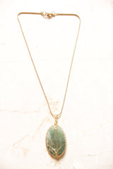Sea Green Pendant Gold Finish Handcrafted Chain Necklace
