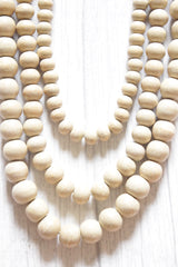 Ivory Circular Acrylic Beads 3 Layer Necklace