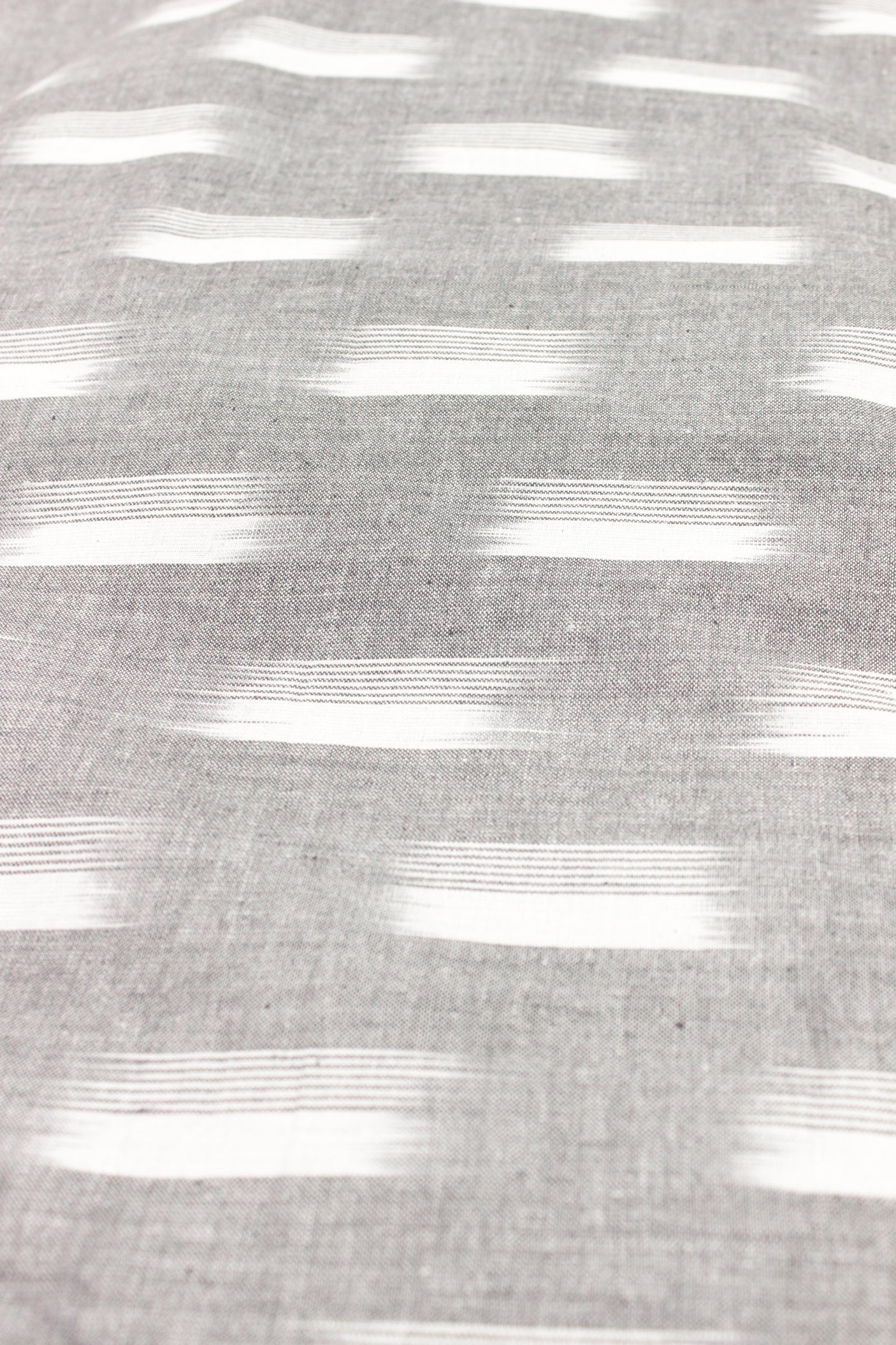 Smokey Grey and Milky White Premium Cotton Ikat Printed Unstitched Fabric