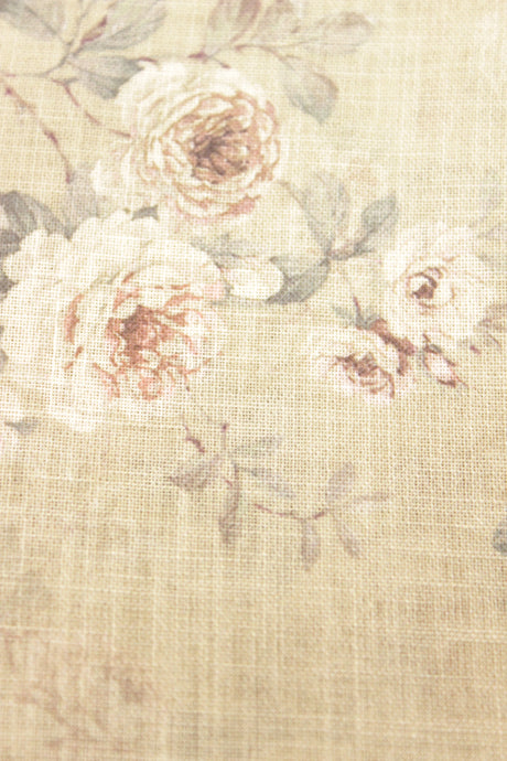 Green Mist Fabric Printed with Big Flowers and Leaves Premium Cotton Fabric