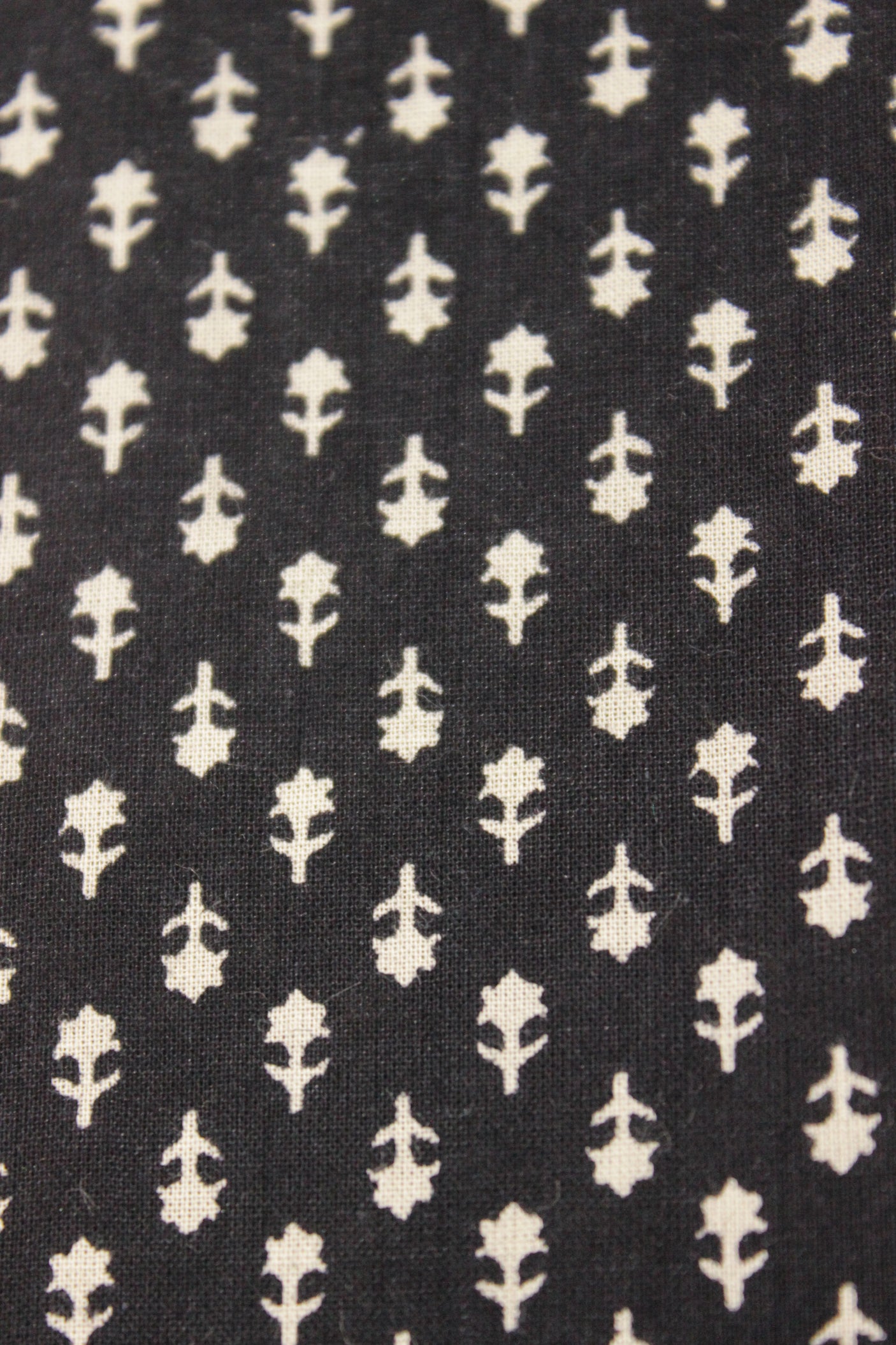 Charcoal Grey All Over Block Printed Premium Cotton Unstitched Fabric