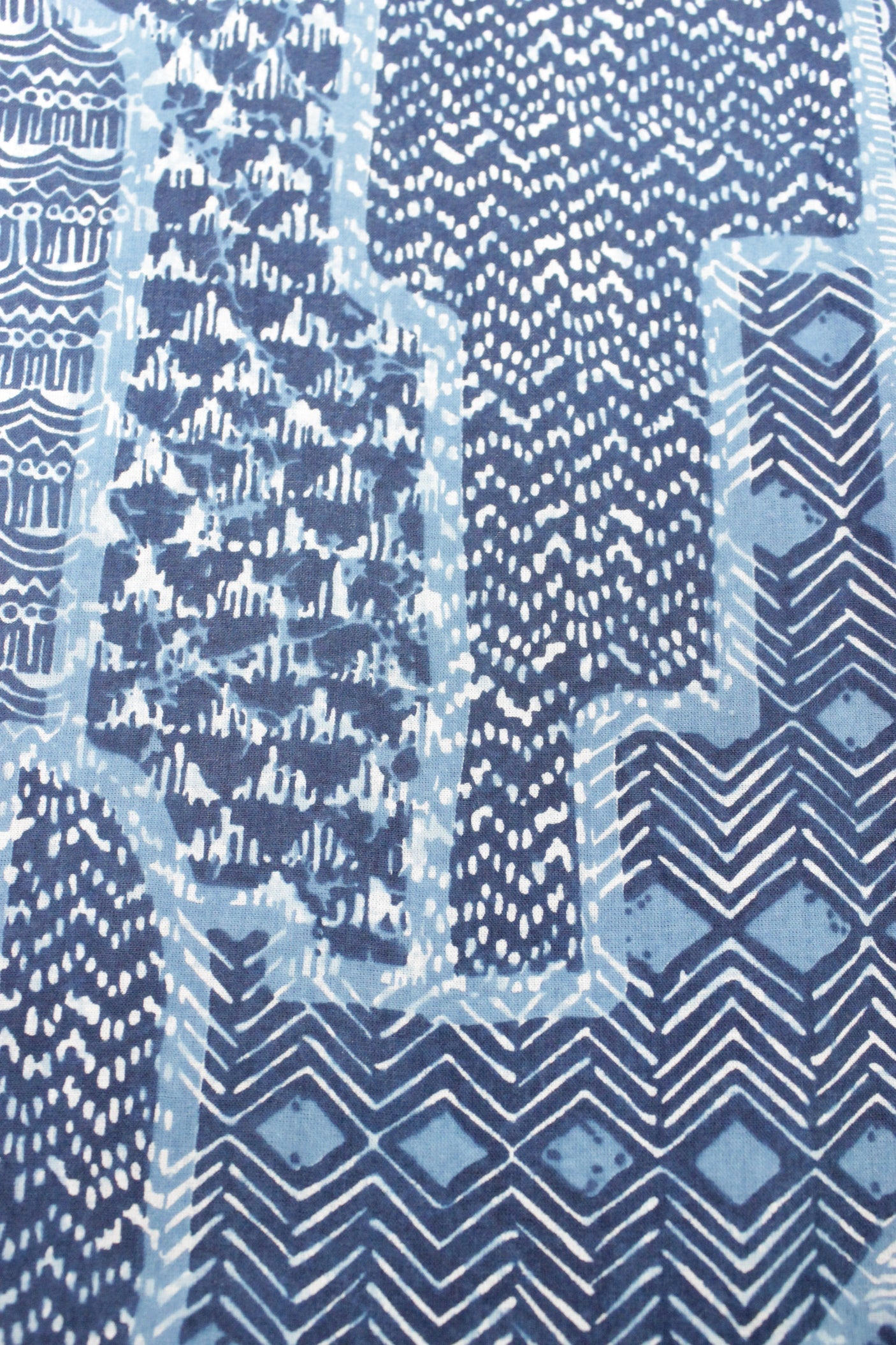 Natural Indigo Dyed Block Printed Premium Cotton Unstitched Fabric
