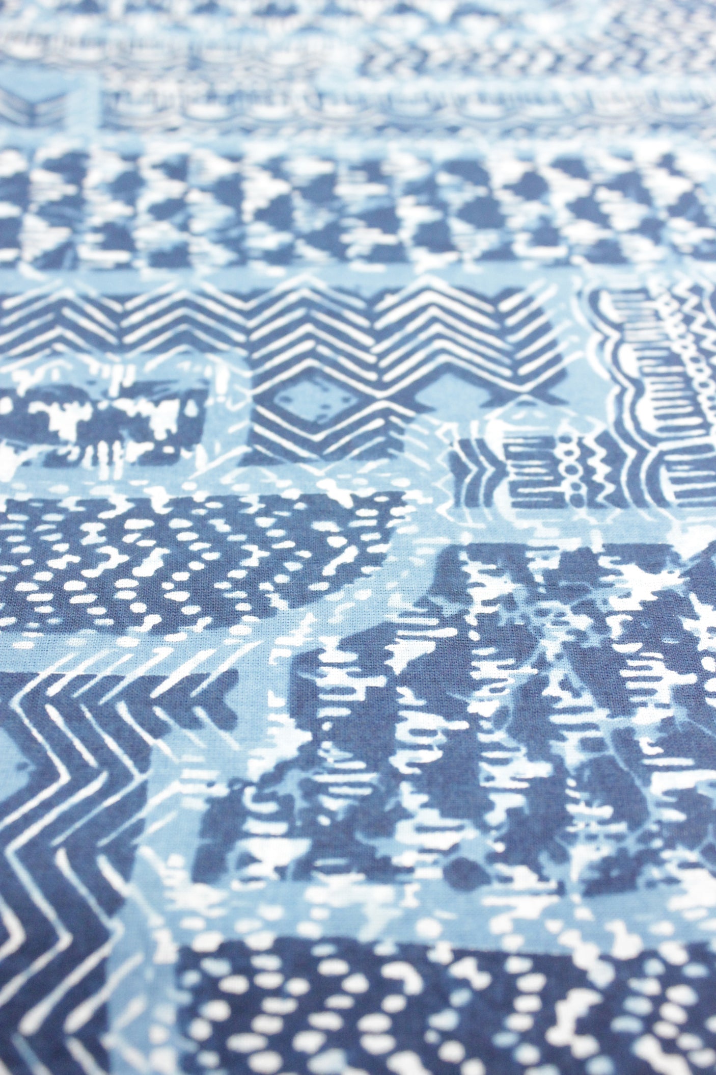 Natural Indigo Dyed Block Printed Premium Cotton Unstitched Fabric