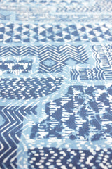 Natural Indigo Dyed Block Printed Premium Cotton Unstitched Fabric