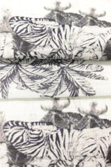 Milky White Fabric with All Over Trees Print Premium Cotton Unstitched Fabric