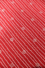 Persian Red Bandhani Print Premium Cotton Unstitched Fabric