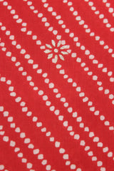 Persian Red Bandhani Print Premium Cotton Unstitched Fabric