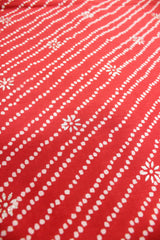 Persian Red Bandhani Print Premium Cotton Unstitched Fabric