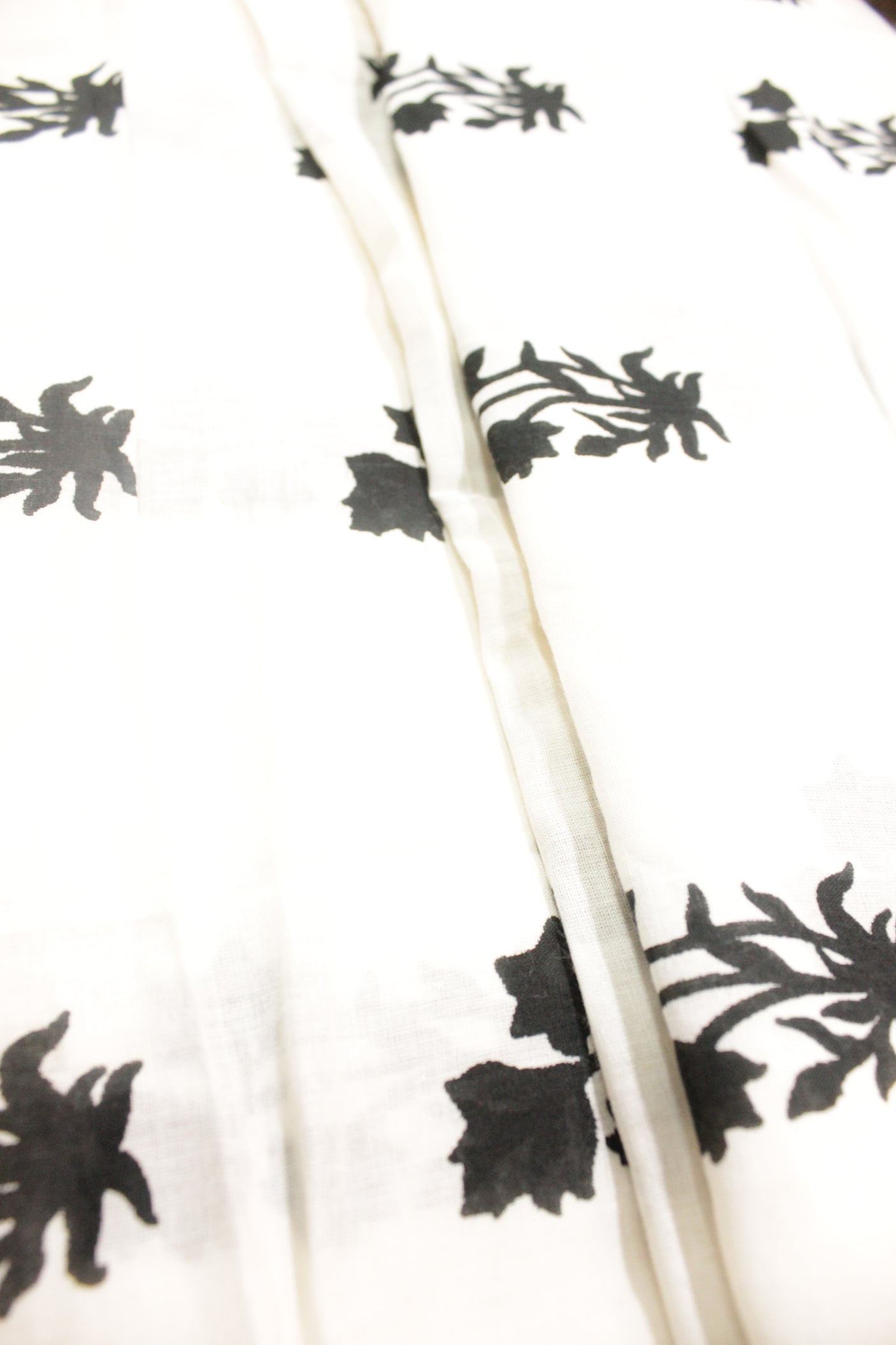 Milky White with All Over Bunch of Flowers Printed Premium Cotton Unstitched Fabric