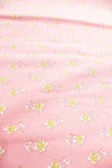 Pastel Pink with All Over Flowers Printed Premium Cotton Unstitched Fabric