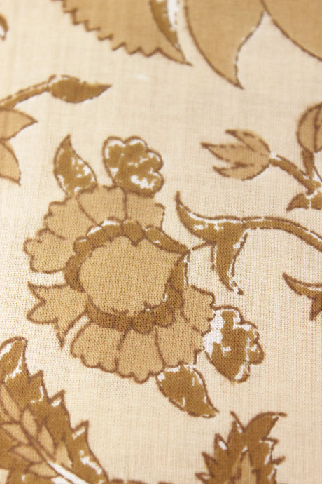 Off-White with All Over Flowers Printed Premium Cotton Unstitched Fabric