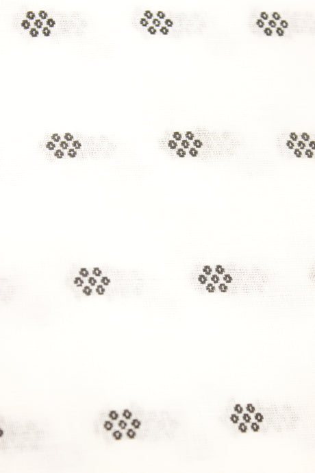 White with All Over Booti Printed Premium Cotton Unstitched Fabric