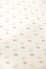 White Fabric with Self-Work Booties Premium Woven Cotton Unstitched Fabric