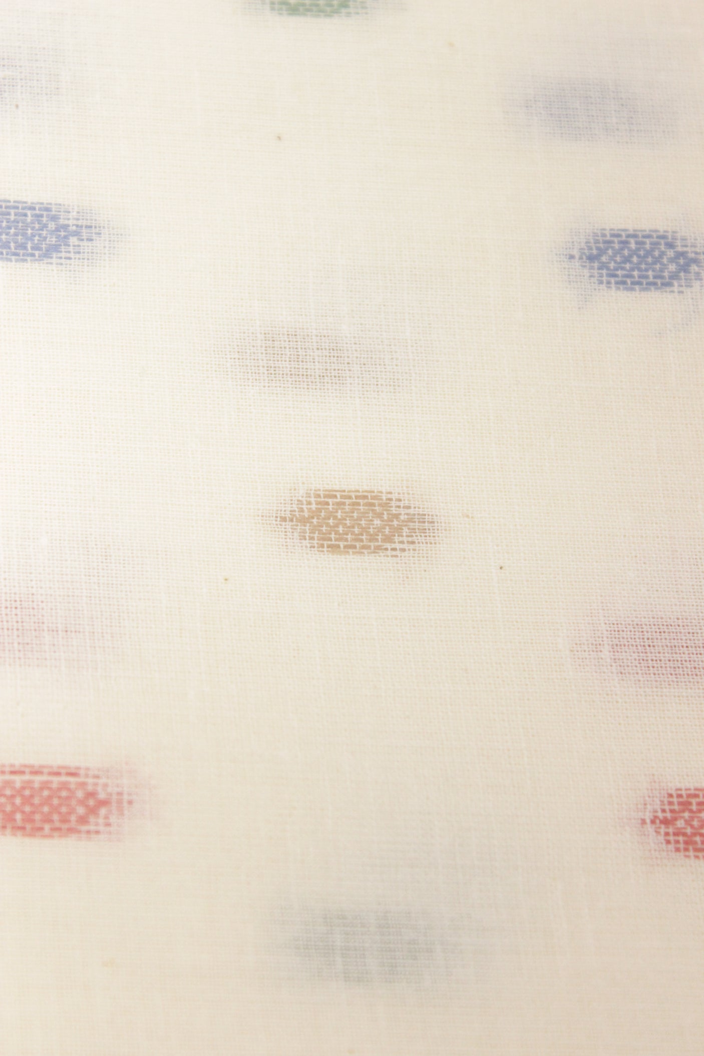White Fabric with Self-Work Booties Premium Woven Cotton Unstitched Fabric