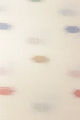 White Fabric with Self-Work Booties Premium Woven Cotton Unstitched Fabric