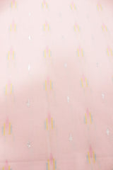 Pastel Pink Fabric with Booties Silver Zari Work Premium Woven Cotton Unstitched Fabric