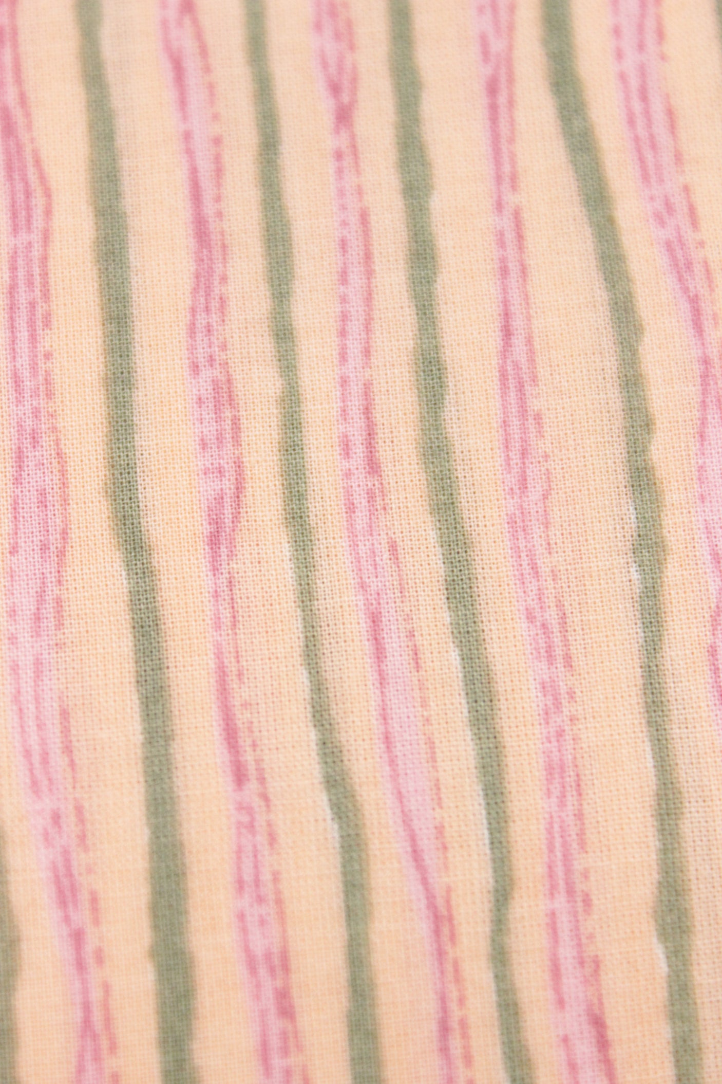 Peach Cotton Fabric with Green and Pink Vertical Lines Printed Premium Unstitched Fabric