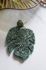 Green Shaded Glass Beads Handmade Earrings