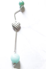 Blue Gemstones, Beads and Metal Beads Stringed in a Chain Necklace