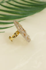 Hand Painted Marble Statement Adjustable Cocktail Ring