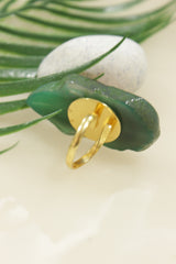 Hand Painted Marble Statement Adjustable Cocktail Ring